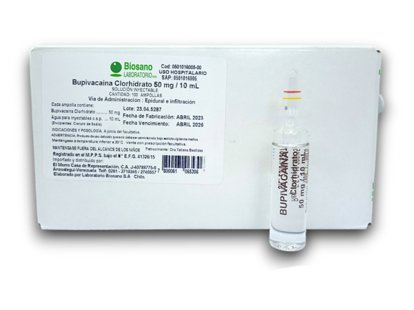 BUPIVACAINA 50 MG /10 ML AMP (BIOSANO)