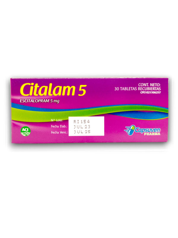 CITALAM (ESCITALOPRAM) 5 MG X 30 TAB (CAPSUVEN)