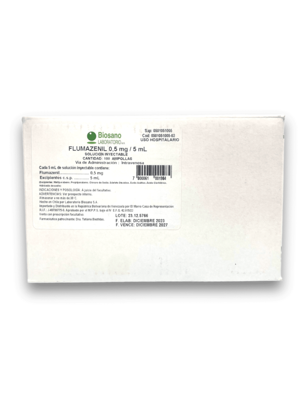 FLUMAZENIL 0,5 MG/5ML AMP. (BIOSANO)