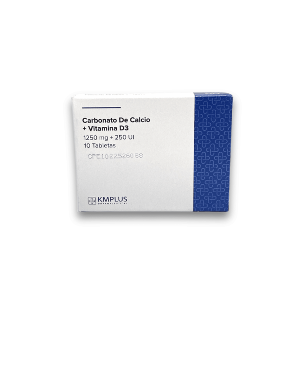 CARBONATO DE CALCIO /VITAMINA D3 1250 MG /250 UI X 10 TAB (KMPLUS)