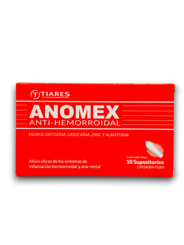 ANOMEX (HIDROCORTISONA /LIDOCAINA /ZINC /ALANTOINA) X 10 SUP (TIARES)