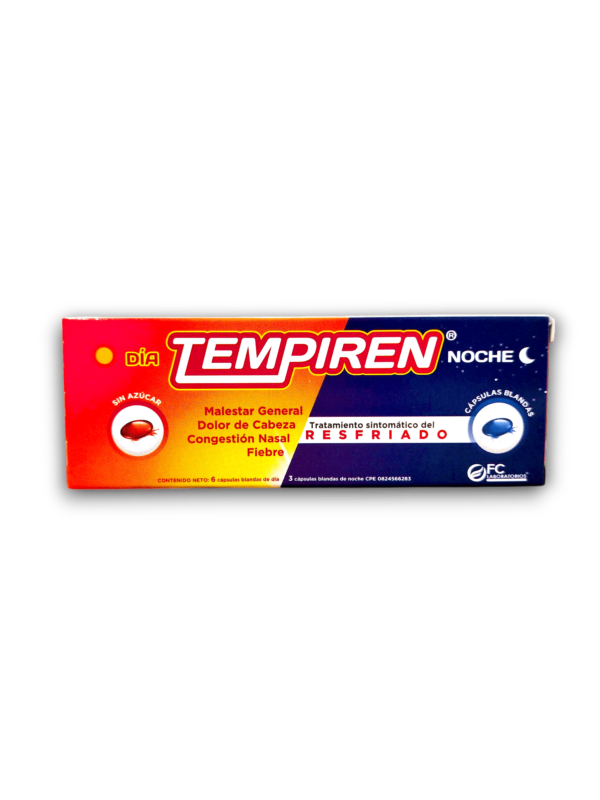 TEMPIREN DIA /NOCHE (ACETAM /CLORFEN /CAF) 650 MG X 9 CAP (FC PHARMA)