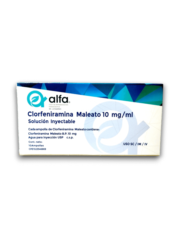 CLORFENIRAMINA 10 MG /ML AMP I.V /I.M (ALFA)