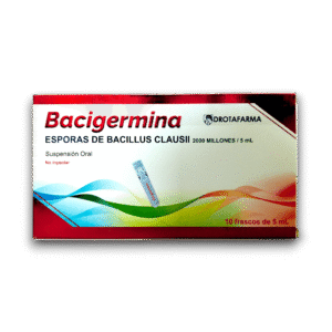 BACIGERMINA (BACILLUS CLAUSII) 2 MILLONES / 5 ML CAJA X 10 AMP (DROTAFARMA)