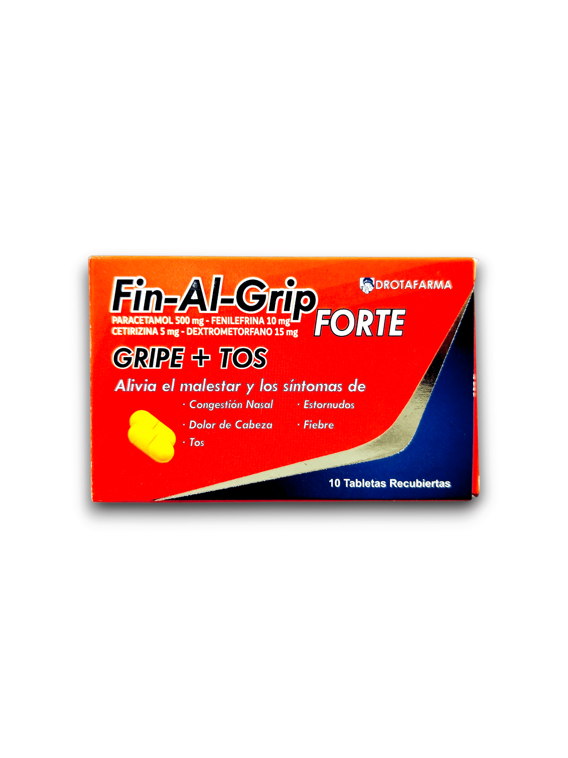 FINALGRIP FORTE (PARACETAMOL+CETIRIZINA+FENILEFRINA+DEXTROMETORFANO) CAJA X 10 TAB (DROTAFARMA)