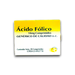 ACIDO FOLICO 10 MG X 20 COMP (VARGAS)