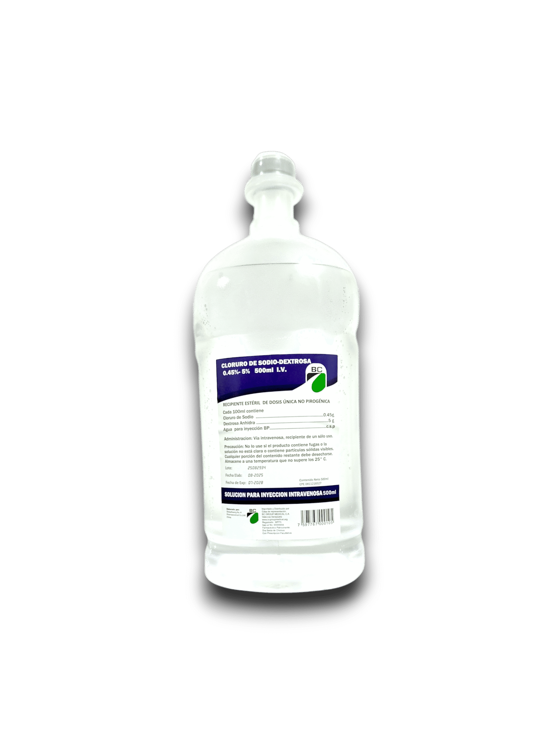 SOLUCION CLORURO DE SODIO 0,45 % /DEXTROSA AL 5 % 500 ML (BC GROUP)