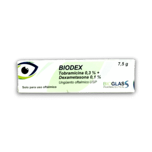 BIODEX (TOBRAMICINA /DEXAMETASONA) 0.3 % /0.1 % UNG OFT 7.5 GR (BIOGLASS)