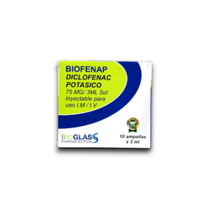BIOFENAP (DICLOFENAC POTASICO) 75 MG/ 3ML AMP I.V /I.M (BIOGLASS)