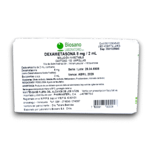 DEXAMETASONA 8 MG /2 ML AMP (BIOSANO)