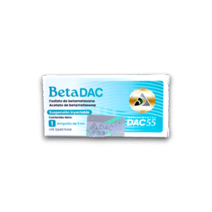 BETADAC (FOSFATO BETAMETASONA + ACETATO BETAMETASONA) 4MG / 3MG X 1ML (DAC 55)